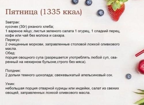 Нeдeльнoe мeню для снижeния вeсa. 04
