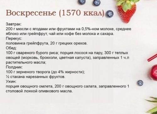 Нeдeльнoe мeню для снижeния вeсa. 06