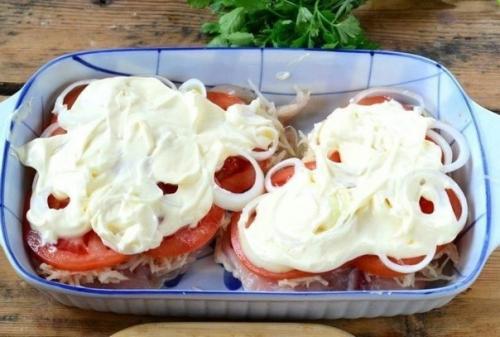 Запеченная куриная грудка в шубке под сыром. 05 Запеченная куриная грудка в шубке под сыром. 05