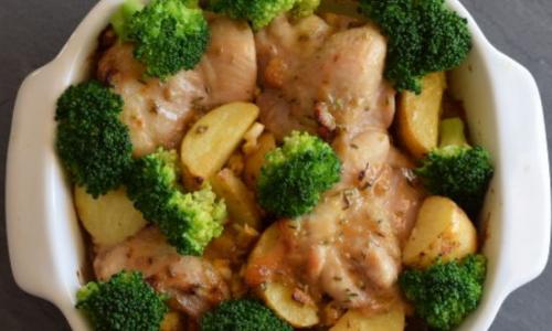 Курица с овощами в духовке с соусом. Курица с овощами в медово – горчичном соусе