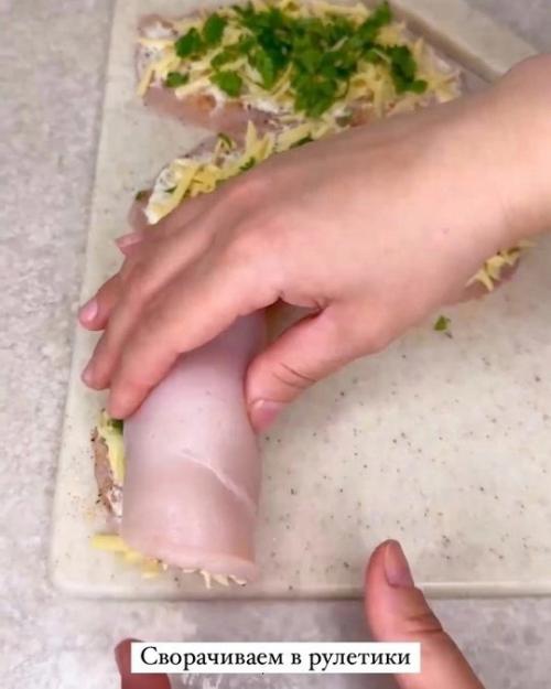 Сочный картофель с куриными рулетиками в духовке. 04 Сочный картофель с куриными рулетиками в духовке. 04